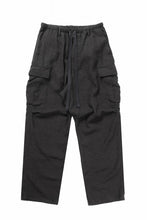 Load image into Gallery viewer, sus-sous exclusive military cargo pants / natural linen & wool (LIGHT BLACK)