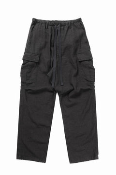 Load image into Gallery viewer, sus-sous exclusive military cargo pants / natural linen & wool (LIGHT BLACK)