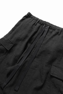 Load image into Gallery viewer, sus-sous exclusive military cargo pants / natural linen & wool (LIGHT BLACK)