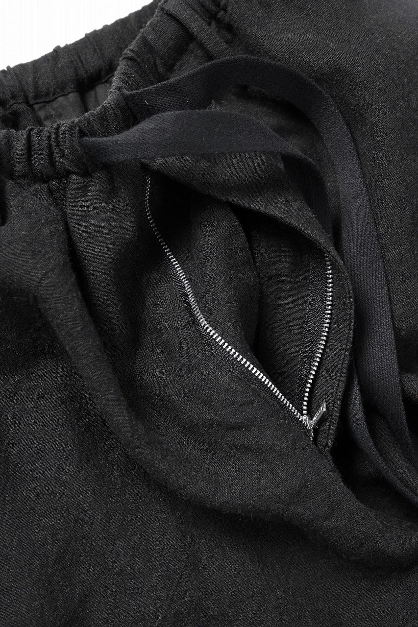 Load image into Gallery viewer, sus-sous exclusive military cargo pants / natural linen & wool (LIGHT BLACK)