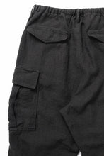 Load image into Gallery viewer, sus-sous exclusive military cargo pants / natural linen & wool (LIGHT BLACK)