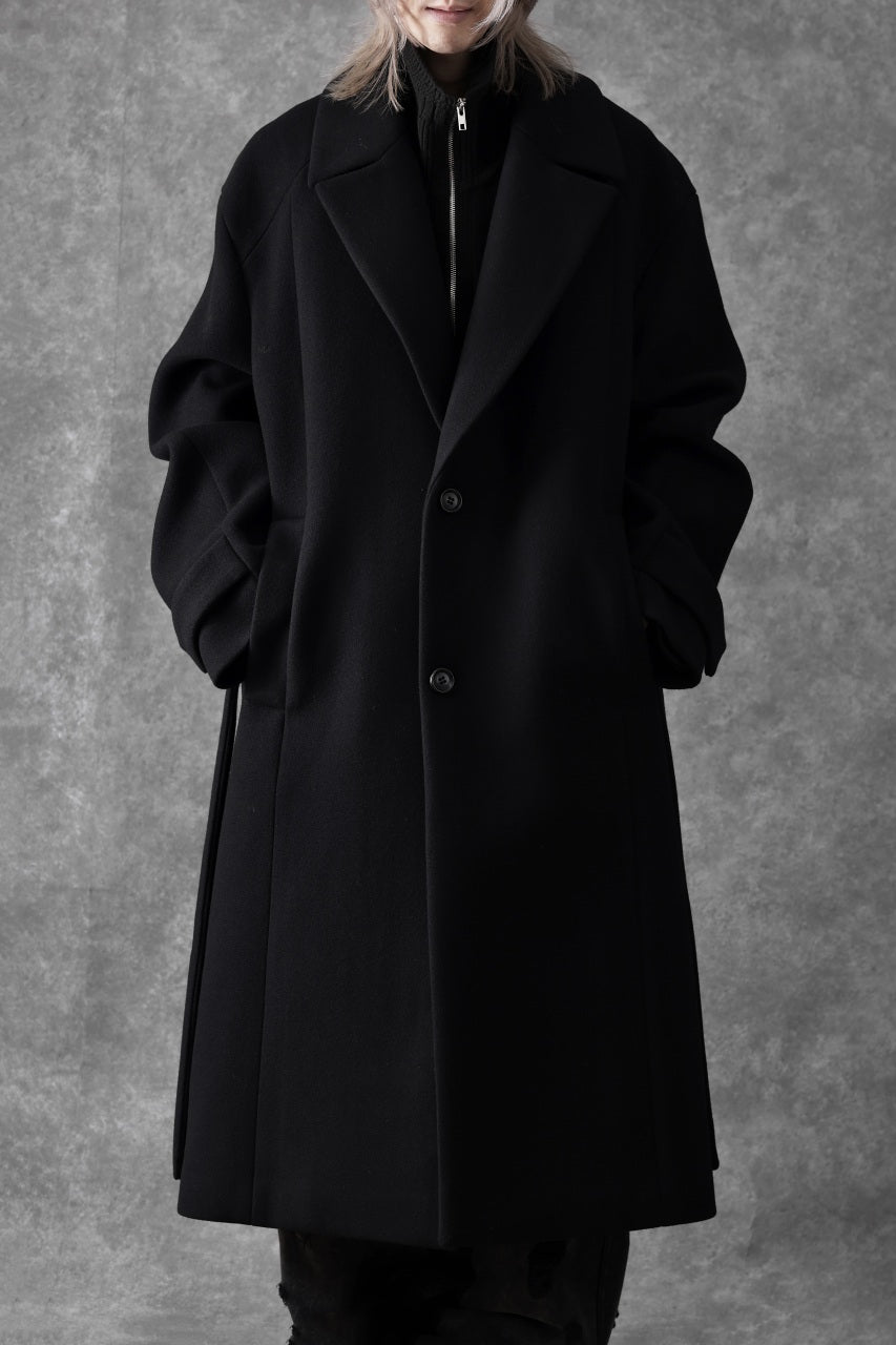 画像をギャラリービューアに読み込む, Juun.J Over Fit Knit Paneled Long Single Coat (BLACK)