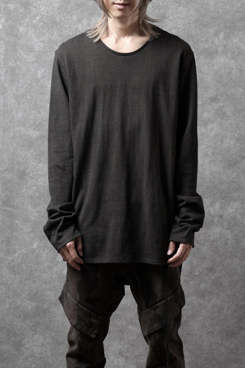 black crow x LOOM exclusive long sleeve tops / sumi dyed arthur cotton jersey (carbon)