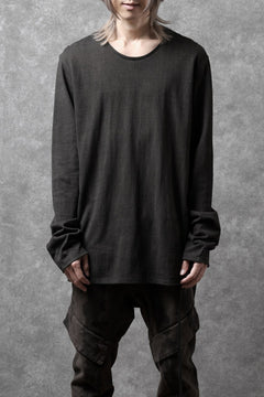 Load image into Gallery viewer, black crow x LOOM exclusive long sleeve tops / sumi dyed arthur cotton jersey (carbon)