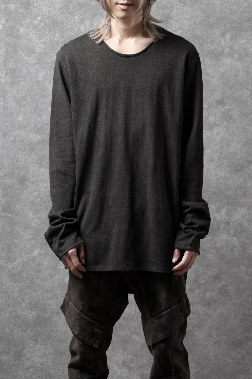 Load image into Gallery viewer, black crow x LOOM exclusive long sleeve tops / sumi dyed arthur cotton jersey (carbon)