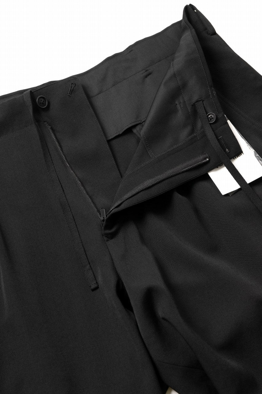 画像をギャラリービューアに読み込む, Y's for men BACK SIDE ZIPPER PANTS / WRINKLED GABARDINE (BLACK)