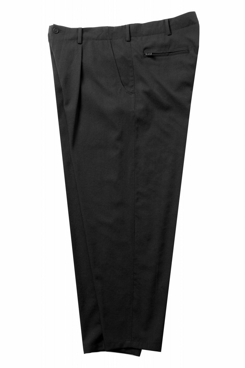 画像をギャラリービューアに読み込む, Y's for men BACK SIDE ZIPPER PANTS / WRINKLED GABARDINE (BLACK)