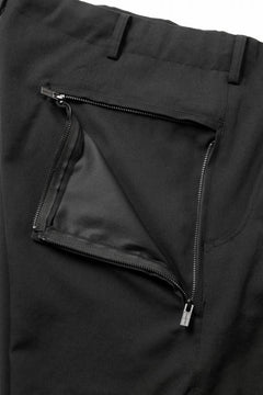 画像をギャラリービューアに読み込む, Y's for men BACK SIDE ZIPPER PANTS / WRINKLED GABARDINE (BLACK)