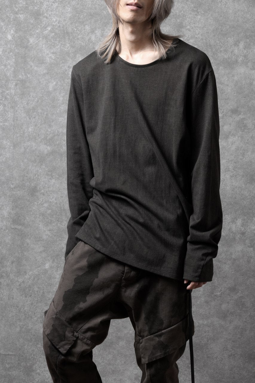 Load image into Gallery viewer, black crow x LOOM exclusive long sleeve tops / sumi dyed arthur cotton jersey (carbon)