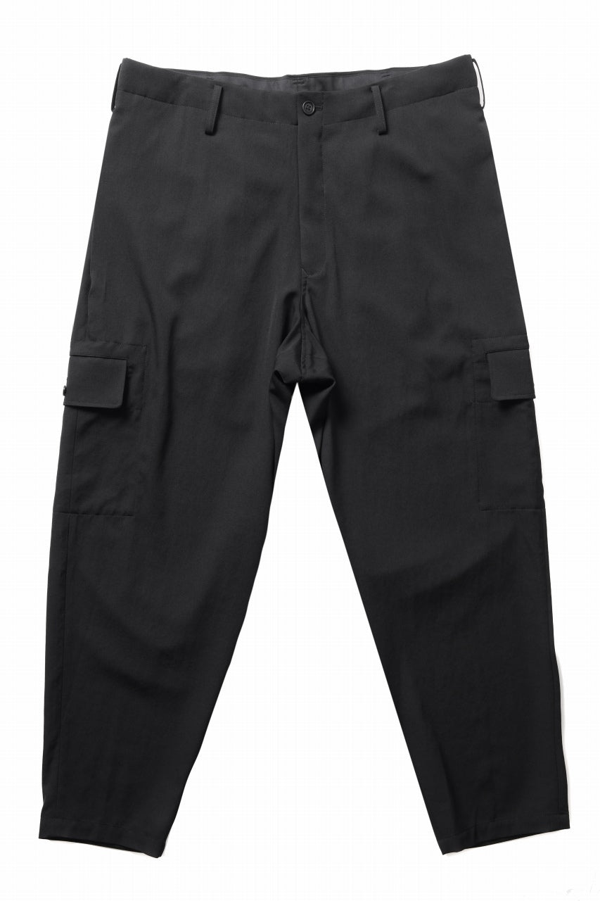 画像をギャラリービューアに読み込む, Y's for men SIDE TUCK CARGO POCKET PANTS / WRINKLED GABARDINE (BLACK)