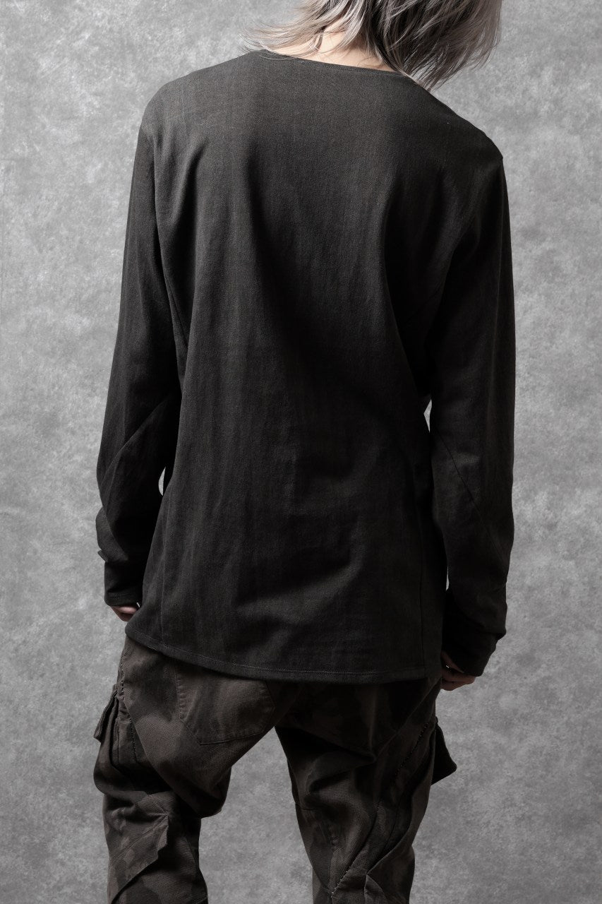 Load image into Gallery viewer, black crow x LOOM exclusive long sleeve tops / sumi dyed arthur cotton jersey (carbon)