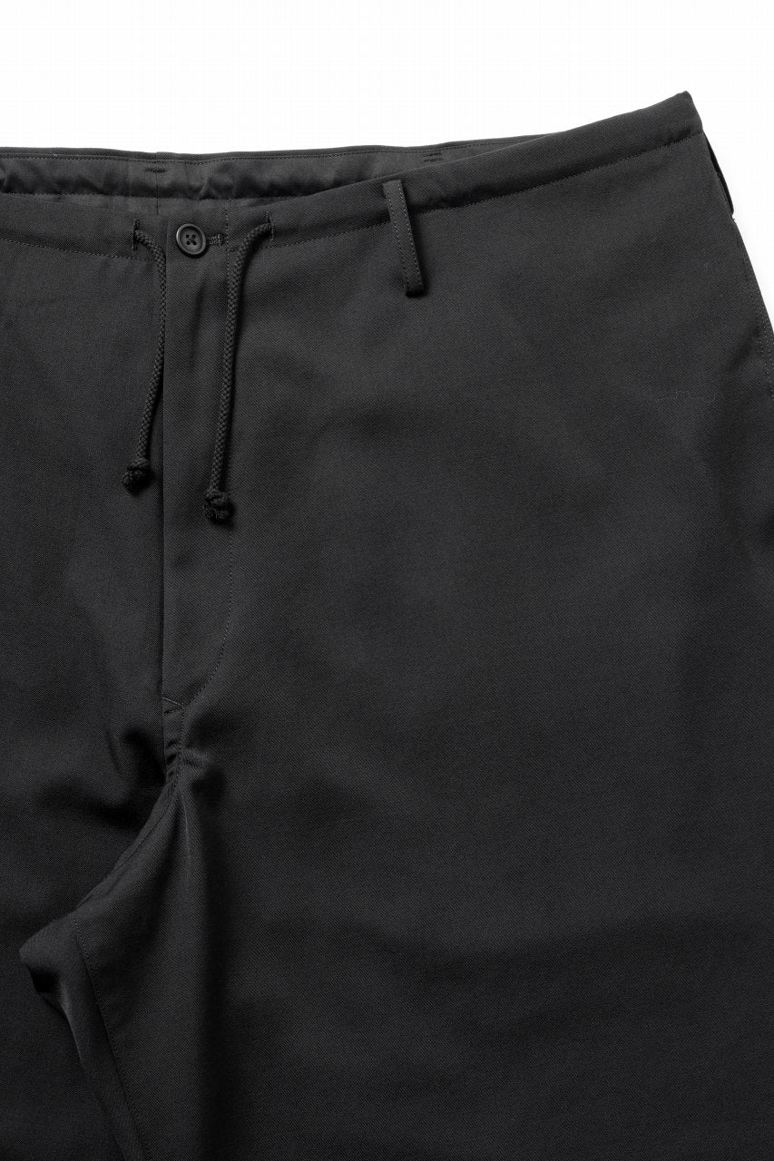 画像をギャラリービューアに読み込む, Y's for men CLASSIC STRING PANTS WITH 3-STITCH / WRINKLED GABARDINE (BLACK)