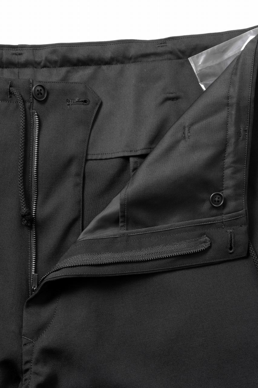 画像をギャラリービューアに読み込む, Y's for men CLASSIC STRING PANTS WITH 3-STITCH / WRINKLED GABARDINE (BLACK)