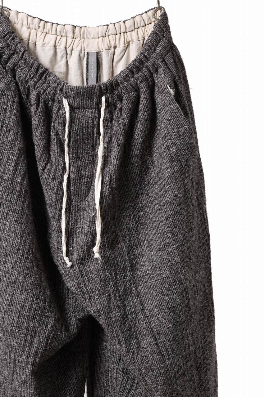 YUTA MATSUOKA baggy pants / double weave cotton wool linen (brown)