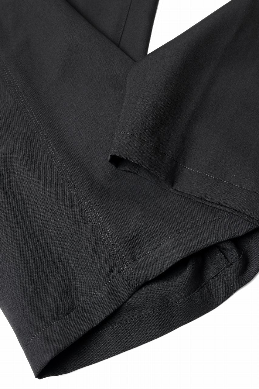 画像をギャラリービューアに読み込む, Y's for men CLASSIC STRING PANTS WITH 3-STITCH / WRINKLED GABARDINE (BLACK)