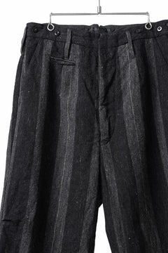 画像をギャラリービューアに読み込む, KLASICA GALWAY - Rt CUT OFF BOLD STRAIGHT TROUSERS / IRREGULAR STRIPED ROUGH TWEED (BLACK)