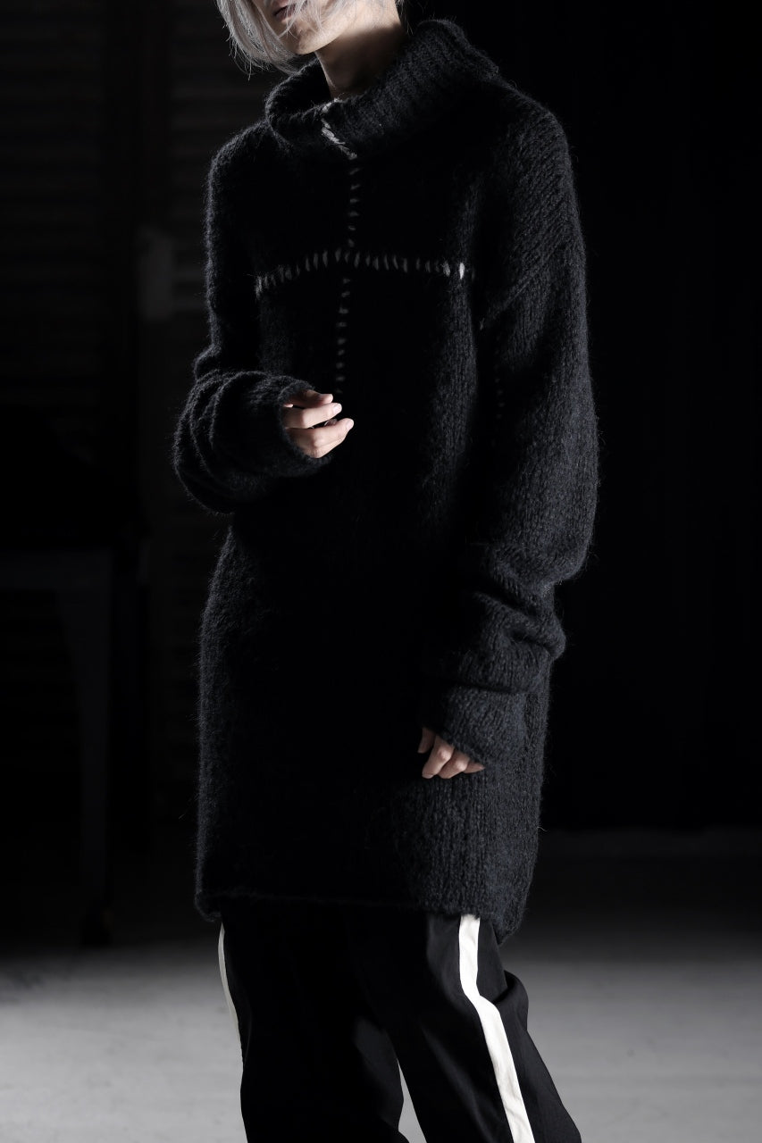 画像をギャラリービューアに読み込む, thom/krom HIGH COLLAR KNIT PULLOVER / ALPACA WOOL (BLACK)