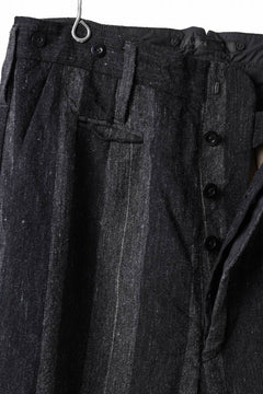 画像をギャラリービューアに読み込む, KLASICA GALWAY - Rt CUT OFF BOLD STRAIGHT TROUSERS / IRREGULAR STRIPED ROUGH TWEED (BLACK)