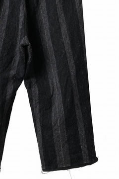 画像をギャラリービューアに読み込む, KLASICA GALWAY - Rt CUT OFF BOLD STRAIGHT TROUSERS / IRREGULAR STRIPED ROUGH TWEED (BLACK)