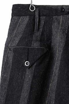 画像をギャラリービューアに読み込む, KLASICA GALWAY - Rt CUT OFF BOLD STRAIGHT TROUSERS / IRREGULAR STRIPED ROUGH TWEED (BLACK)