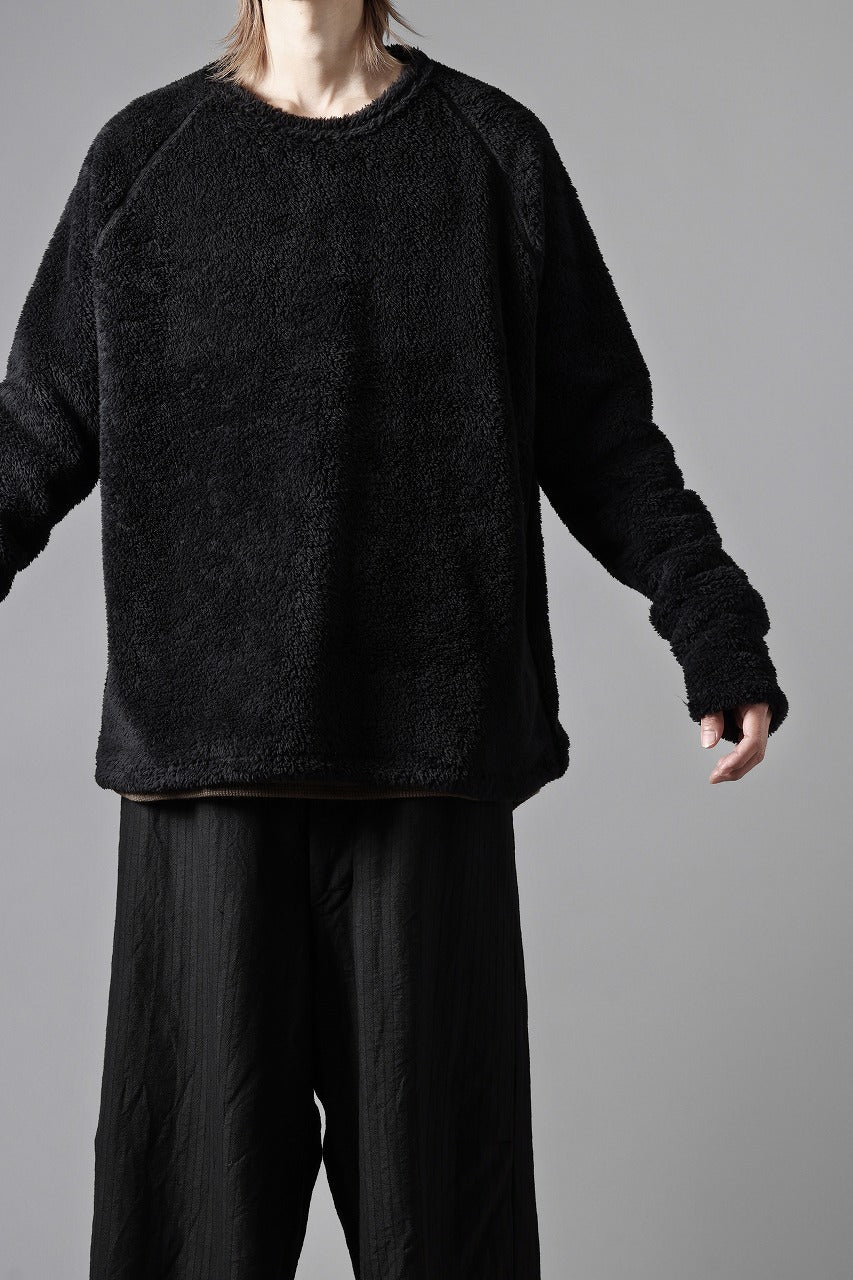 画像をギャラリービューアに読み込む, N/07 exclusive BOA FLEECE STRAIGHT TOP (BLACK)