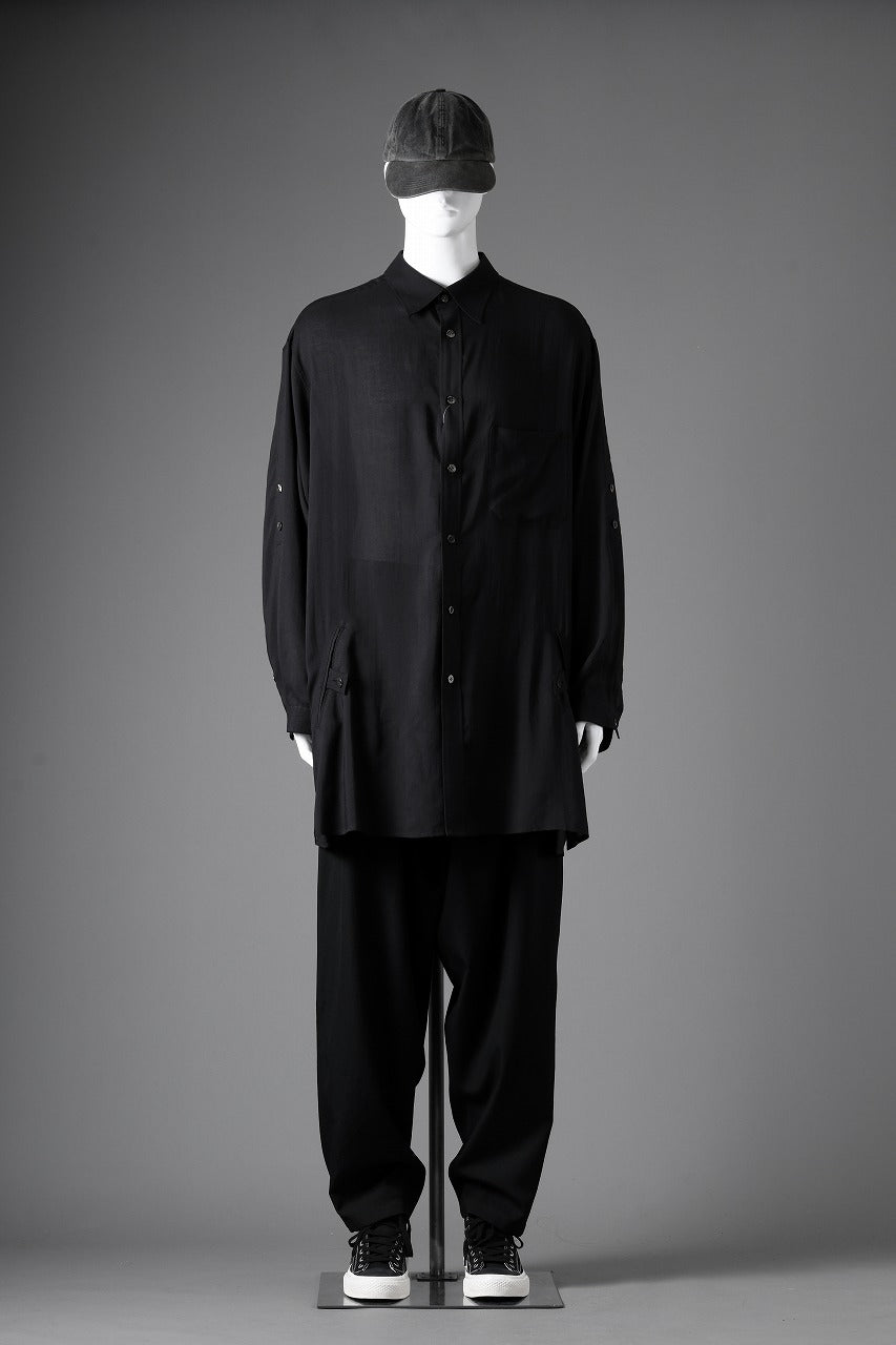 画像をギャラリービューアに読み込む, Y's for men BIG SHIRT / CELLULOSE LAWN (BLACK)