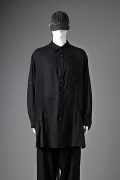 画像をギャラリービューアに読み込む, Y's for men BIG SHIRT / CELLULOSE LAWN (BLACK)
