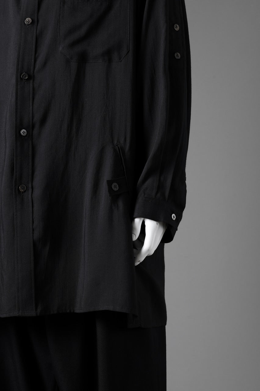 画像をギャラリービューアに読み込む, Y's for men BIG SHIRT / CELLULOSE LAWN (BLACK)