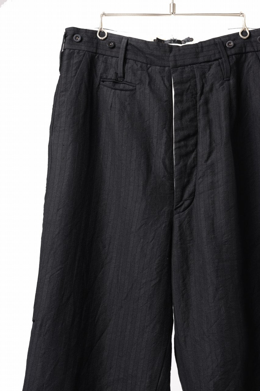 Load image into Gallery viewer, KLASICA GALWAY - Hb CUT OFF BOLD STRAIGHT TROUSERS / HIGH DENSITY HERRING BONE (DARK NIGHT)