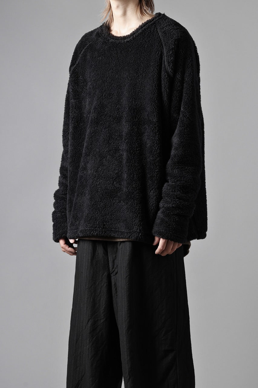 画像をギャラリービューアに読み込む, N/07 exclusive BOA FLEECE STRAIGHT TOP (BLACK)