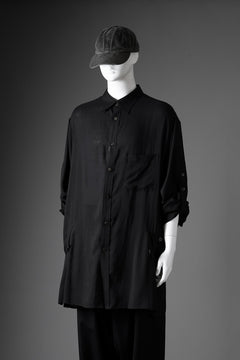 画像をギャラリービューアに読み込む, Y's for men BIG SHIRT / CELLULOSE LAWN (BLACK)