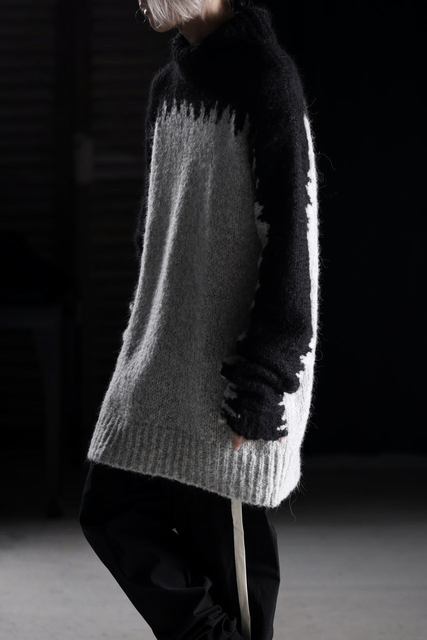 画像をギャラリービューアに読み込む, thom/krom MOCK NECK KNIT PULLOVER / ALPACA WOOL (BLACK x GREY)