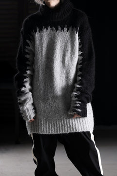 画像をギャラリービューアに読み込む, thom/krom MOCK NECK KNIT PULLOVER / ALPACA WOOL (BLACK x GREY)