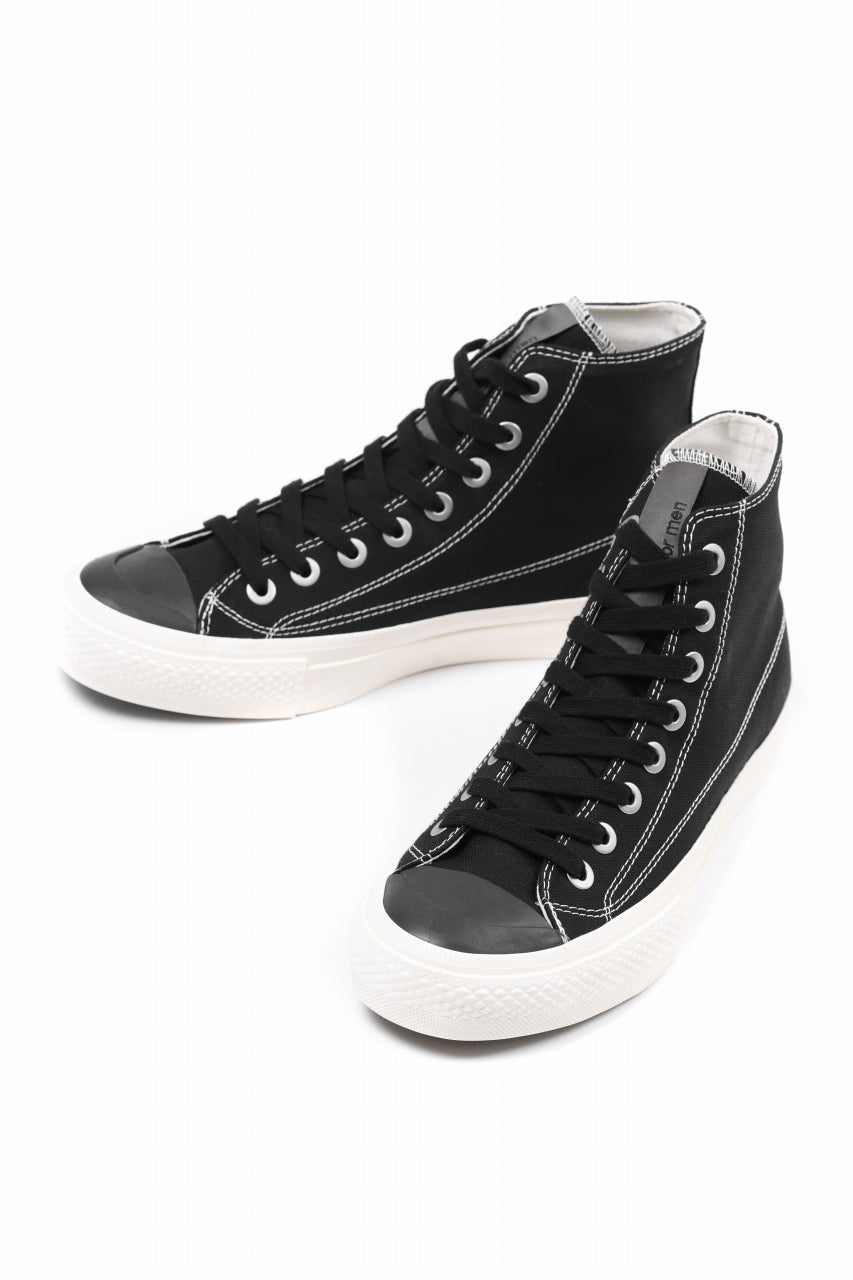 画像をギャラリービューアに読み込む, Y's for men HIGH TOP SNEAKER / COTTON CANVAS (BLACK x WHITE)