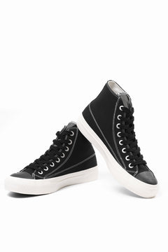 画像をギャラリービューアに読み込む, Y's for men HIGH TOP SNEAKER / COTTON CANVAS (BLACK x WHITE)