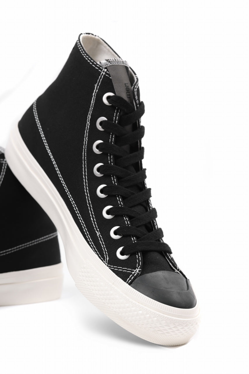画像をギャラリービューアに読み込む, Y's for men HIGH TOP SNEAKER / COTTON CANVAS (BLACK x WHITE)