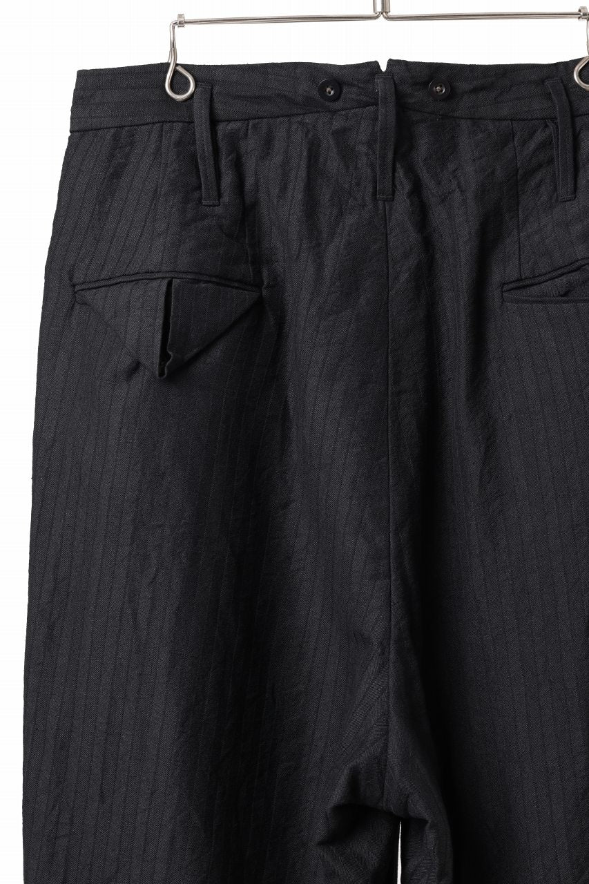 Load image into Gallery viewer, KLASICA GALWAY - Hb CUT OFF BOLD STRAIGHT TROUSERS / HIGH DENSITY HERRING BONE (DARK NIGHT)