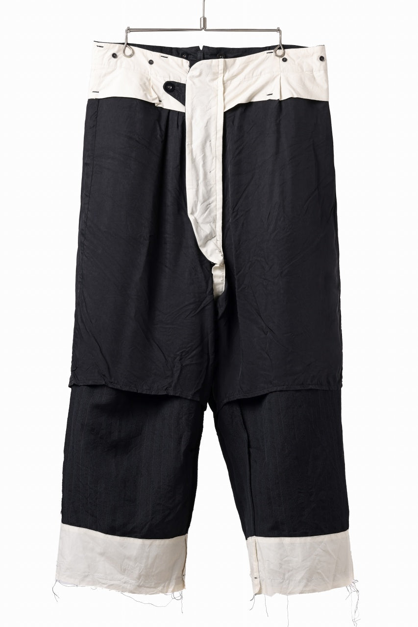 Load image into Gallery viewer, KLASICA GALWAY - Hb CUT OFF BOLD STRAIGHT TROUSERS / HIGH DENSITY HERRING BONE (DARK NIGHT)