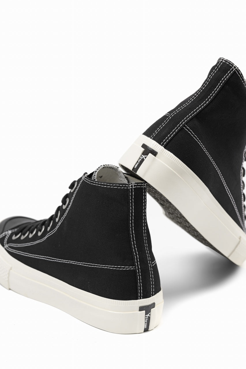 画像をギャラリービューアに読み込む, Y's for men HIGH TOP SNEAKER / COTTON CANVAS (BLACK x WHITE)