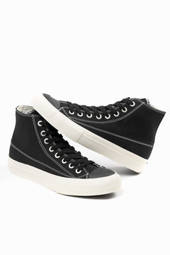画像をギャラリービューアに読み込む, Y's for men HIGH TOP SNEAKER / COTTON CANVAS (BLACK x WHITE)