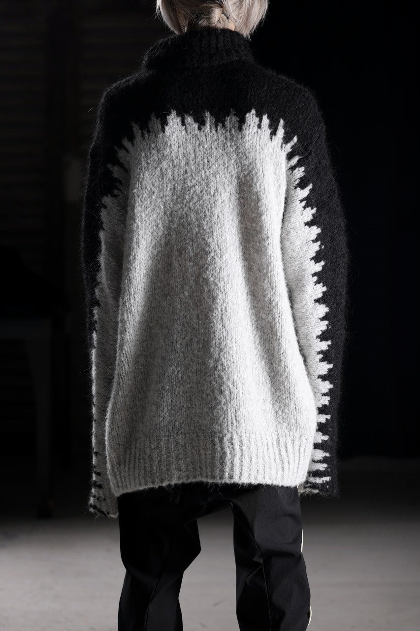 画像をギャラリービューアに読み込む, thom/krom MOCK NECK KNIT PULLOVER / ALPACA WOOL (BLACK x GREY)