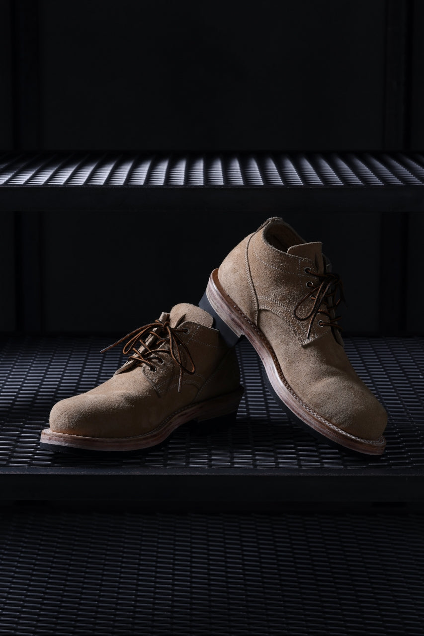 Portaille x LOOM exclusive DOUBLE STITCHED WELT WORKING DERBY / BOX CALF SUEDE (SAND BEIGE)