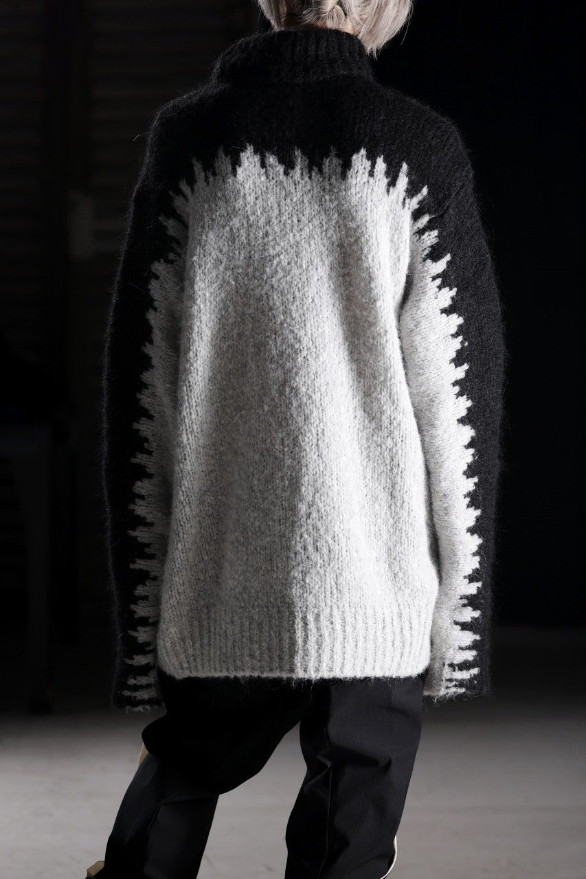 画像をギャラリービューアに読み込む, thom/krom MOCK NECK KNIT PULLOVER / ALPACA WOOL (BLACK x GREY)