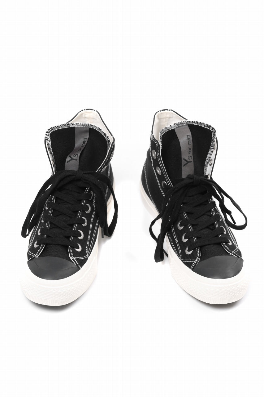 画像をギャラリービューアに読み込む, Y's for men HIGH TOP SNEAKER / COTTON CANVAS (BLACK x WHITE)