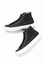 画像をギャラリービューアに読み込む, Y's for men HIGH TOP SNEAKER / COTTON CANVAS (BLACK x WHITE)