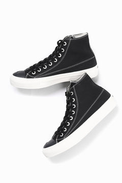 画像をギャラリービューアに読み込む, Y's for men HIGH TOP SNEAKER / COTTON CANVAS (BLACK x WHITE)