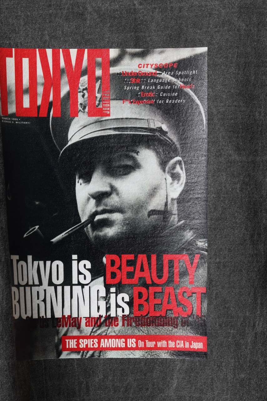 beauty : beast x CVTVLIST S/S TEE "TOKYO BURNING" (G.BLACK)