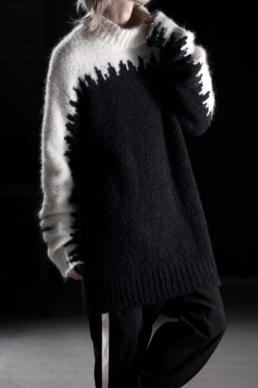 画像をギャラリービューアに読み込む, thom/krom MOCK NECK KNIT PULLOVER / ALPACA WOOL (WHITE x BLACK)