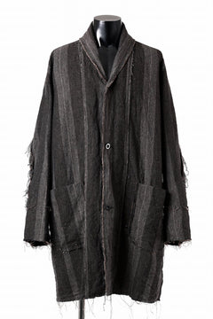 画像をギャラリービューアに読み込む, KLASICA BIRD - Rt  CUT OFF PRIMAL SHORT COAT / IRREGULAR STRIPED ROUGH TWEED (MOCHA)