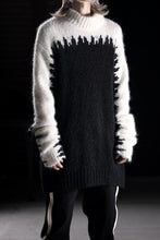 Load image into Gallery viewer, thom/krom MOCK NECK KNIT PULLOVER / ALPACA WOOL (WHITE x BLACK)